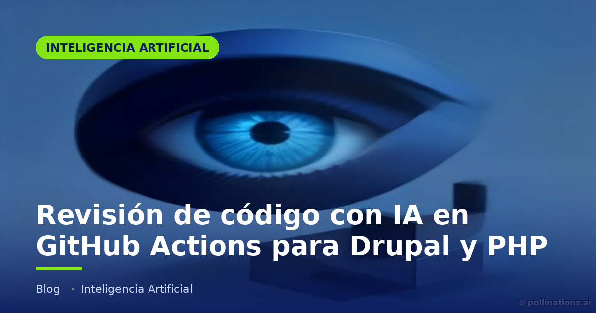 Portada del artículo «Revisión de código con IA en GitHub Actions para Drupal y PHP» en saibher.com