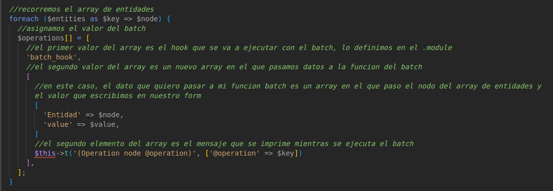 recorrido de batch en drupal